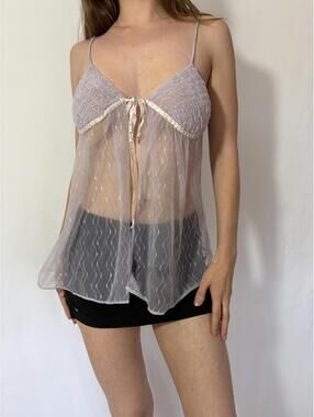Gilligan O Malley Lilac Ribbon Tie Negligee